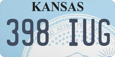 KS license plate 398IUG