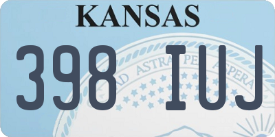 KS license plate 398IUJ