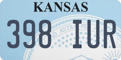 KS license plate 398IUR