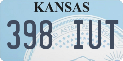 KS license plate 398IUT