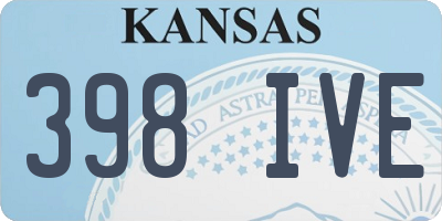 KS license plate 398IVE