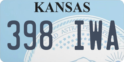 KS license plate 398IWA