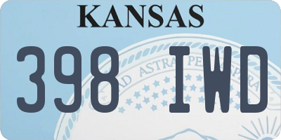 KS license plate 398IWD