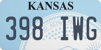 KS license plate 398IWG