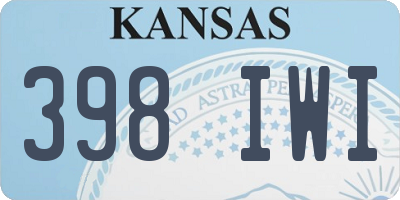 KS license plate 398IWI