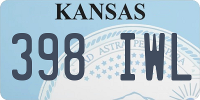 KS license plate 398IWL