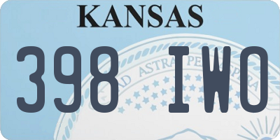 KS license plate 398IWO