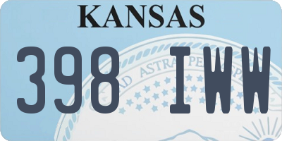 KS license plate 398IWW