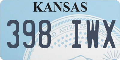 KS license plate 398IWX