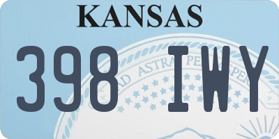 KS license plate 398IWY