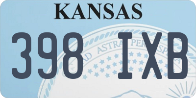 KS license plate 398IXB