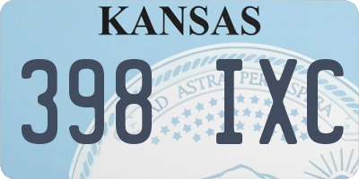 KS license plate 398IXC