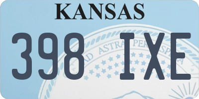 KS license plate 398IXE