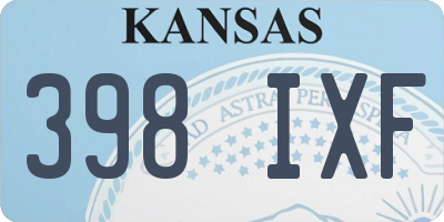KS license plate 398IXF