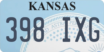 KS license plate 398IXG