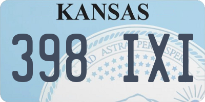 KS license plate 398IXI