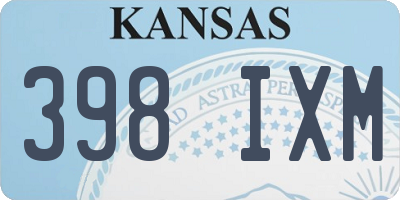 KS license plate 398IXM