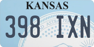 KS license plate 398IXN