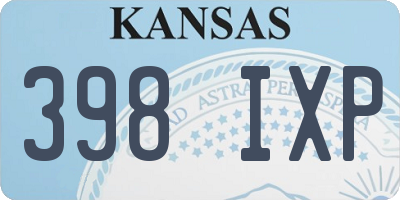 KS license plate 398IXP