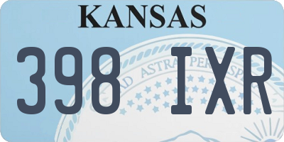 KS license plate 398IXR