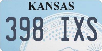 KS license plate 398IXS