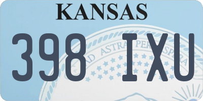 KS license plate 398IXU