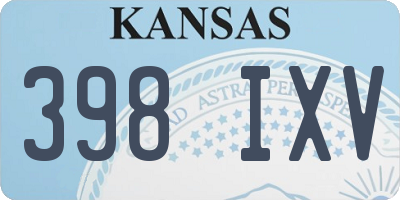 KS license plate 398IXV