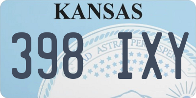 KS license plate 398IXY