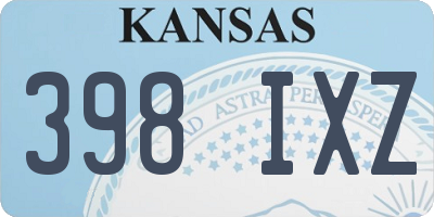 KS license plate 398IXZ