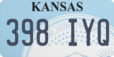 KS license plate 398IYQ