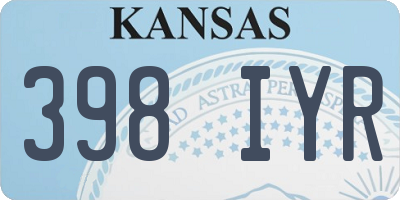 KS license plate 398IYR