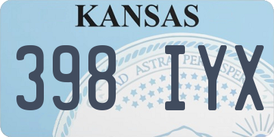 KS license plate 398IYX