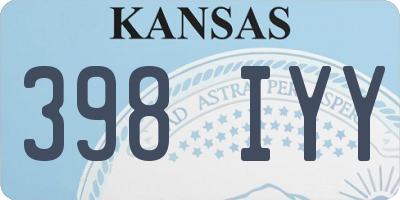KS license plate 398IYY