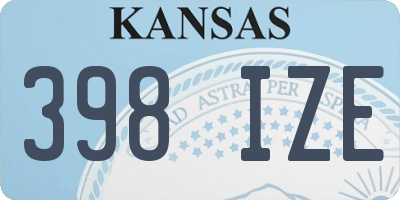 KS license plate 398IZE