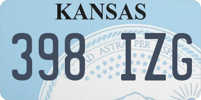 KS license plate 398IZG