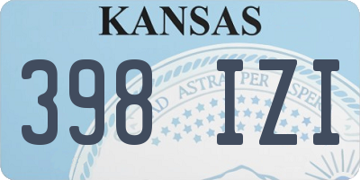 KS license plate 398IZI