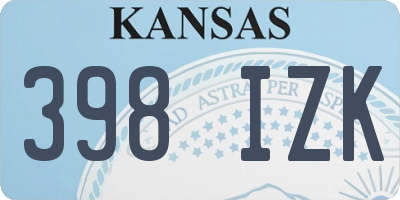 KS license plate 398IZK
