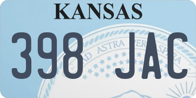 KS license plate 398JAC