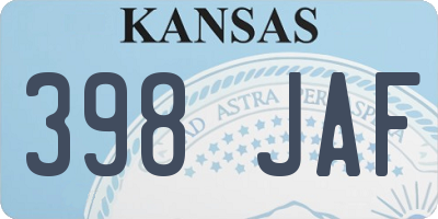KS license plate 398JAF