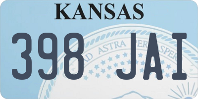 KS license plate 398JAI