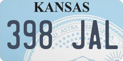 KS license plate 398JAL