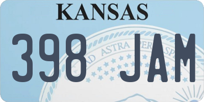 KS license plate 398JAM