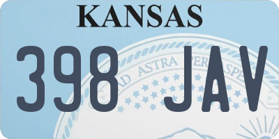 KS license plate 398JAV