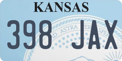 KS license plate 398JAX