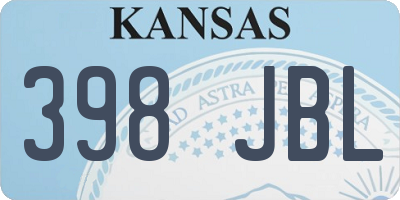 KS license plate 398JBL