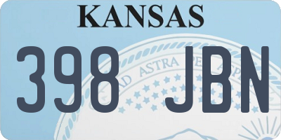 KS license plate 398JBN
