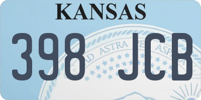 KS license plate 398JCB