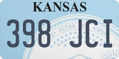KS license plate 398JCI