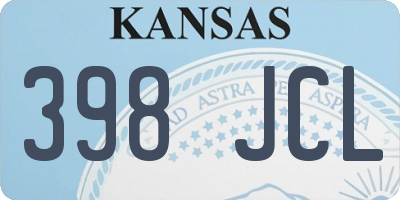 KS license plate 398JCL