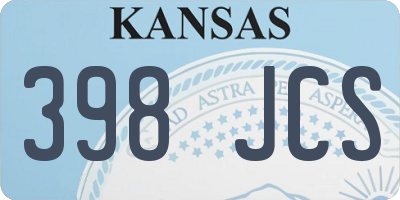 KS license plate 398JCS
